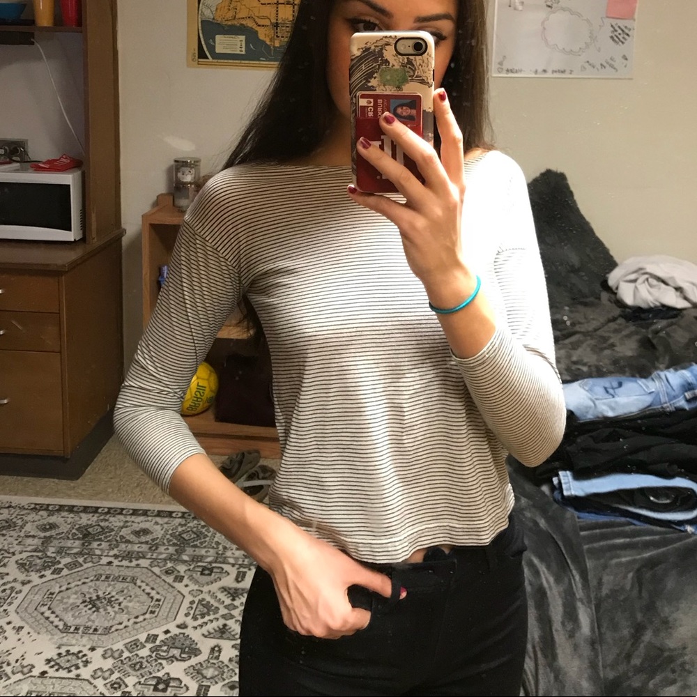 Striped, 3/4 length sleeve shirt